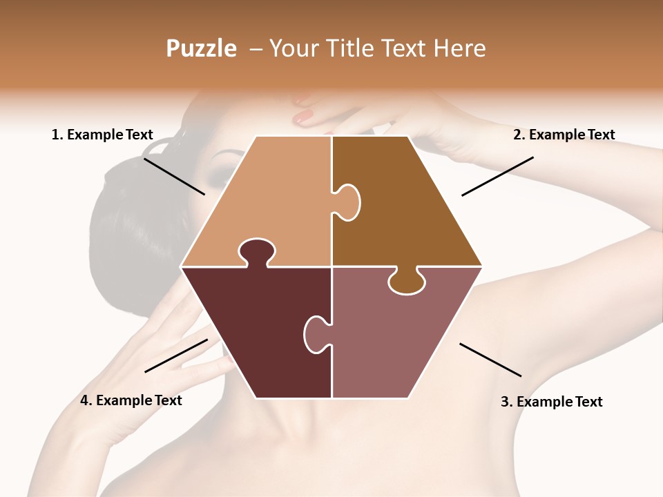 Red Manicure Eye Makeup Creative PowerPoint Template