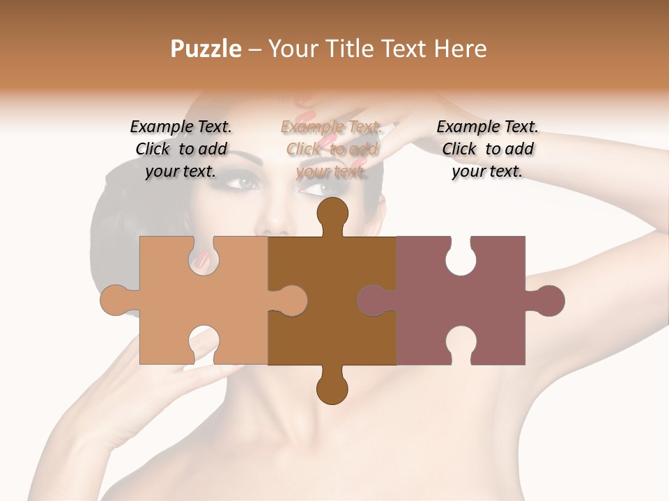 Red Manicure Eye Makeup Creative PowerPoint Template