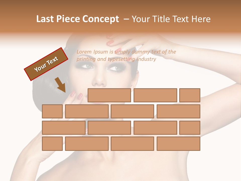 Red Manicure Eye Makeup Creative PowerPoint Template