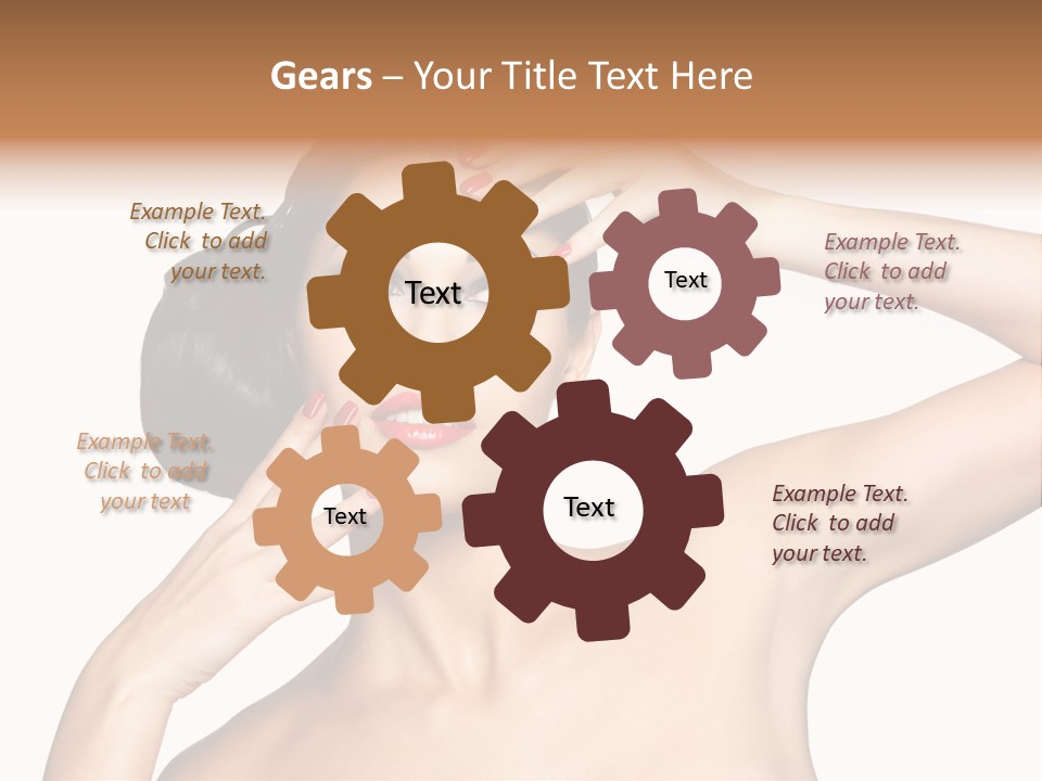 Red Manicure Eye Makeup Creative PowerPoint Template