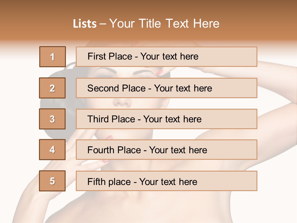 Red Manicure Eye Makeup Creative PowerPoint Template