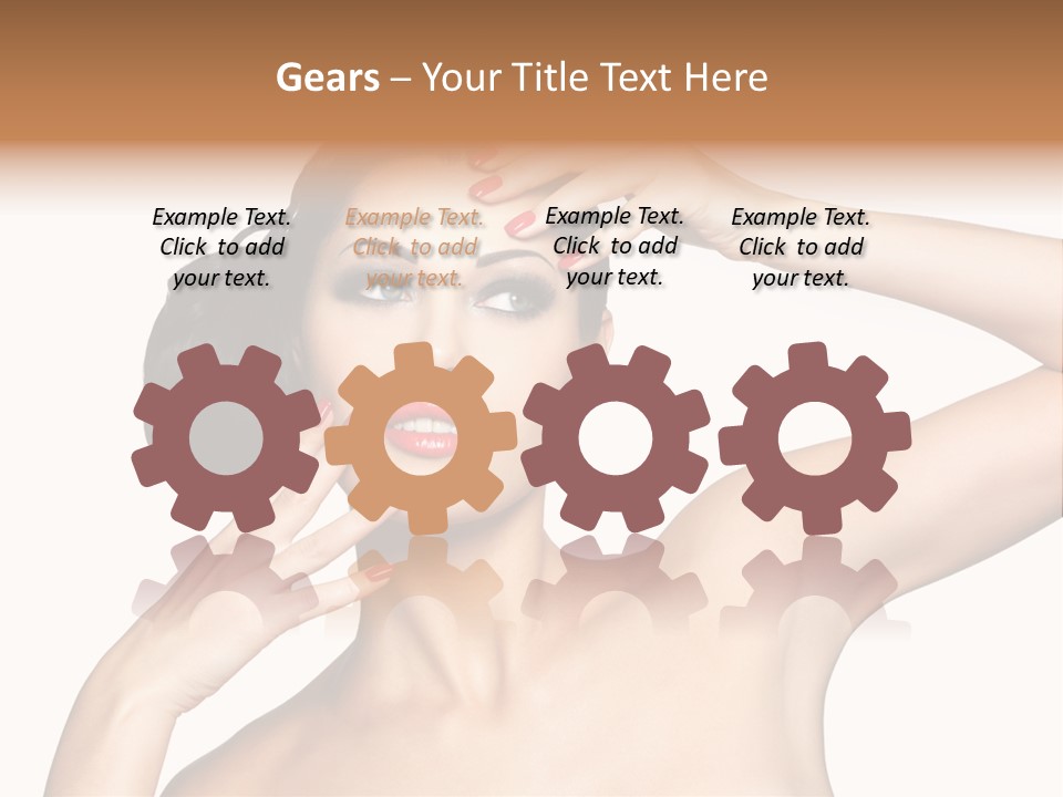 Red Manicure Eye Makeup Creative PowerPoint Template