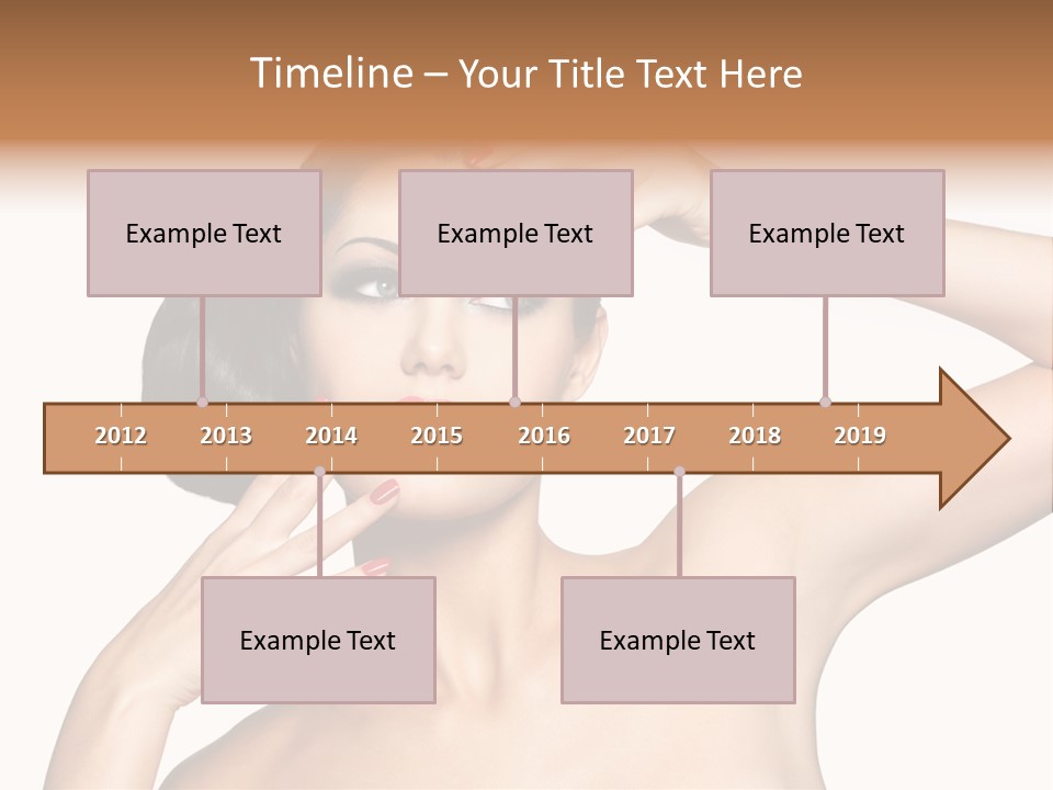 Red Manicure Eye Makeup Creative PowerPoint Template