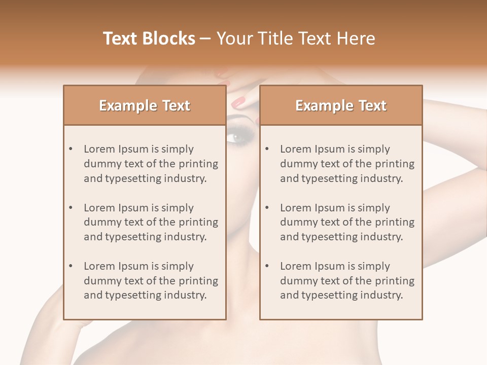 Red Manicure Eye Makeup Creative PowerPoint Template