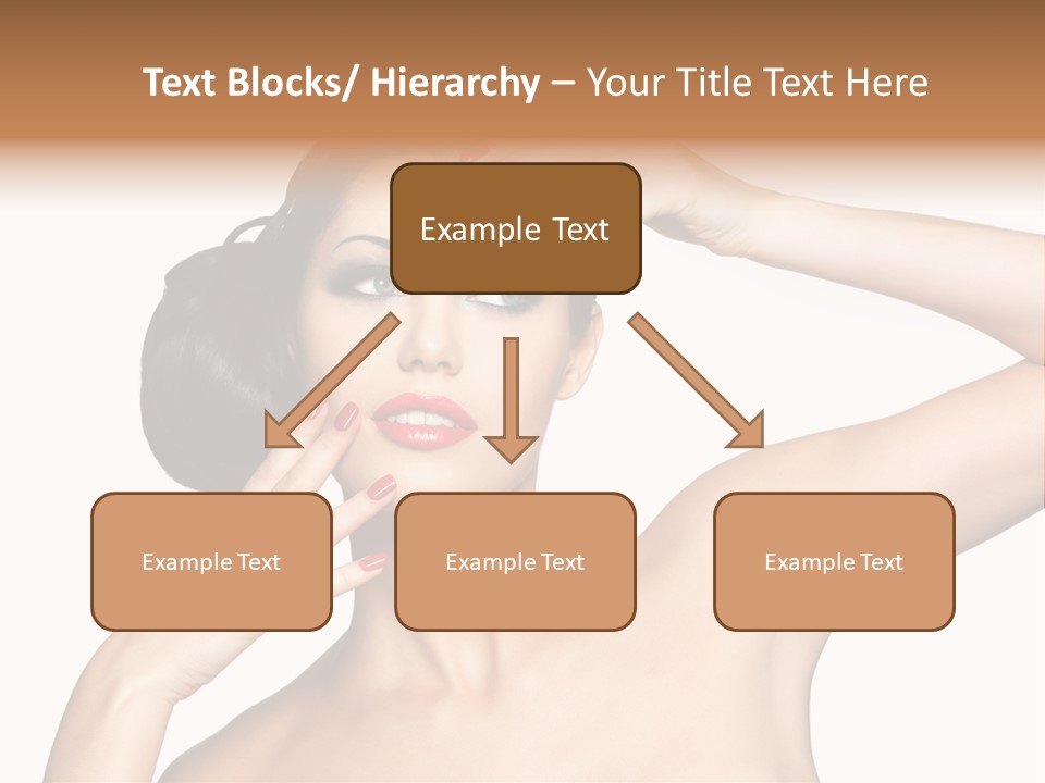 Red Manicure Eye Makeup Creative PowerPoint Template