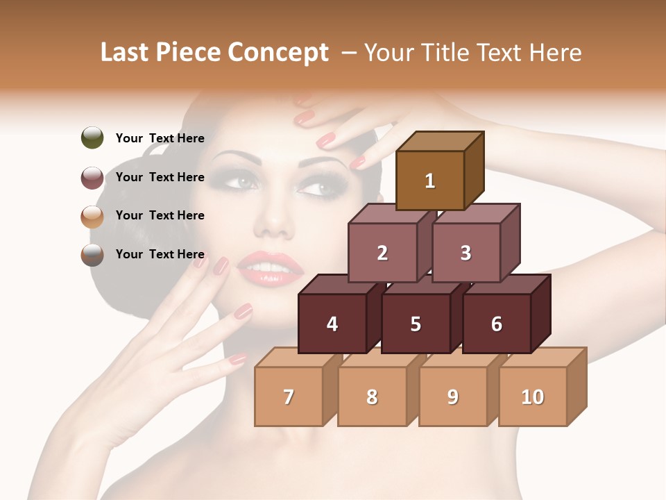 Red Manicure Eye Makeup Creative PowerPoint Template