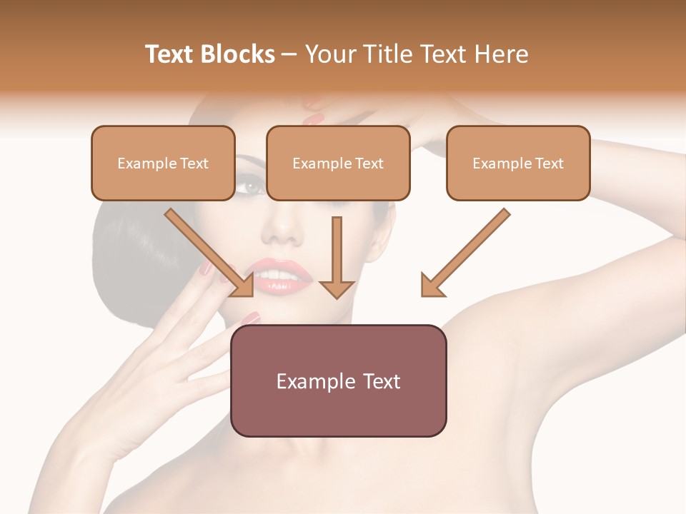 Red Manicure Eye Makeup Creative PowerPoint Template