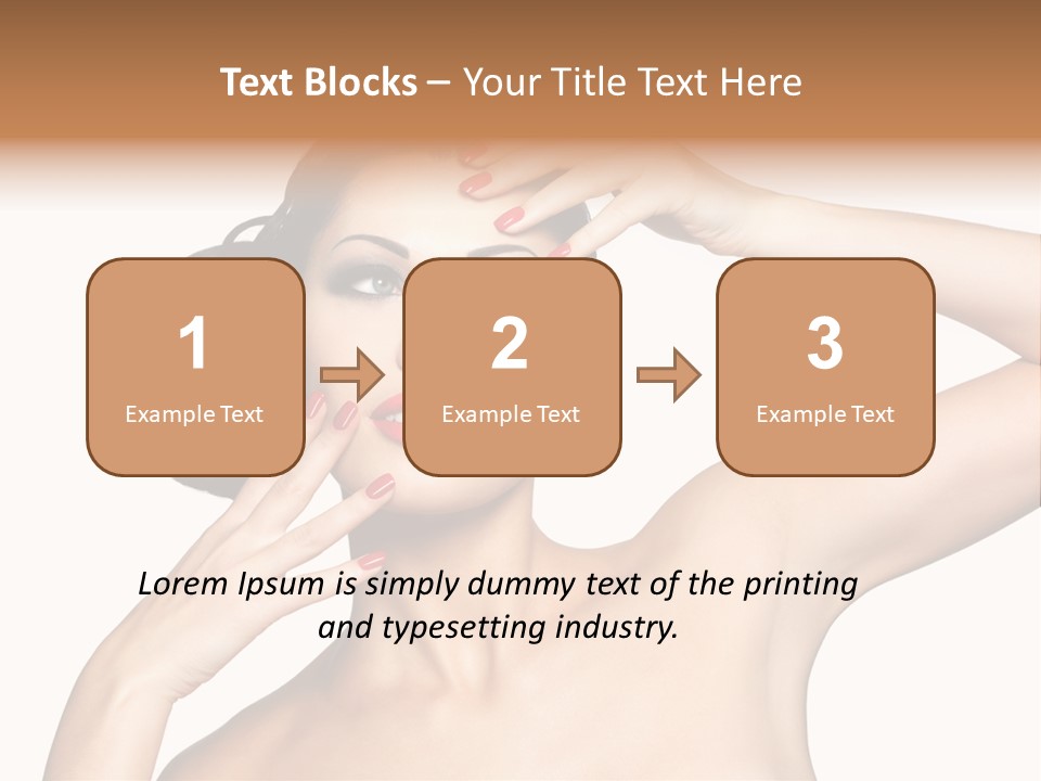 Red Manicure Eye Makeup Creative PowerPoint Template