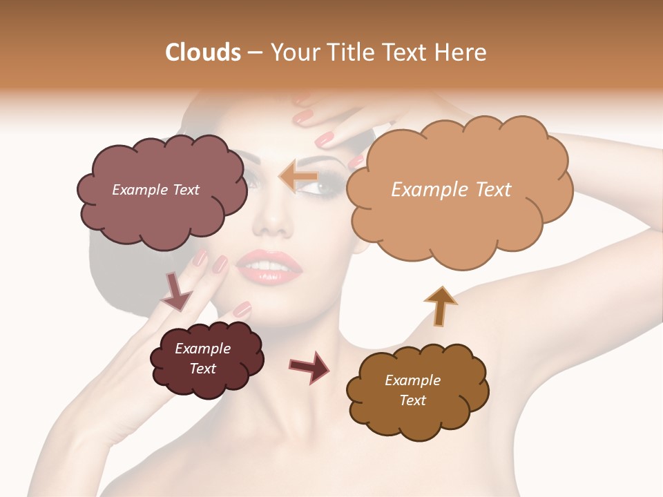 Red Manicure Eye Makeup Creative PowerPoint Template