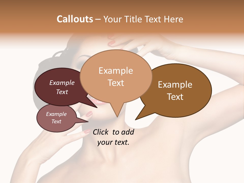 Red Manicure Eye Makeup Creative PowerPoint Template