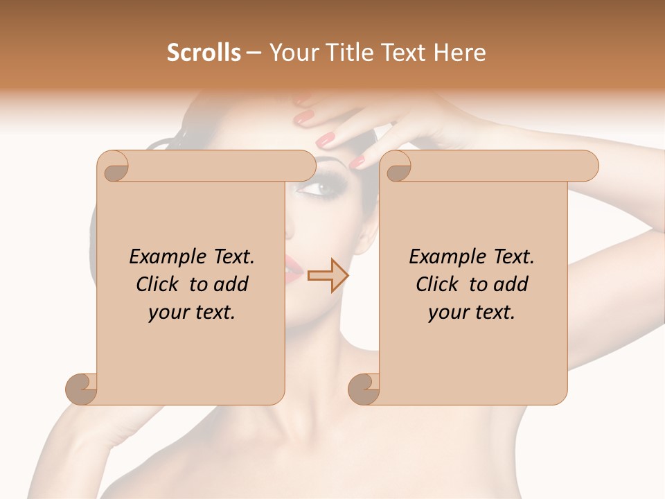 Red Manicure Eye Makeup Creative PowerPoint Template