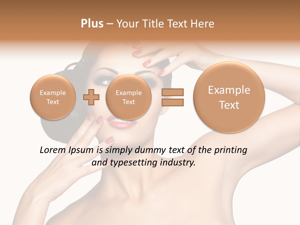 Red Manicure Eye Makeup Creative PowerPoint Template