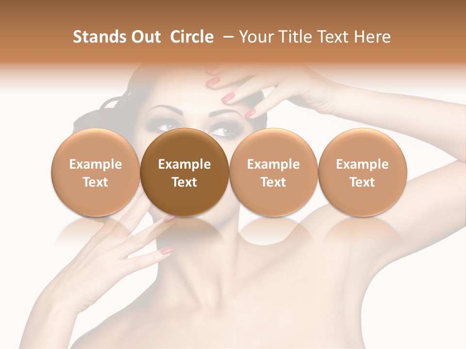 Red Manicure Eye Makeup Creative PowerPoint Template