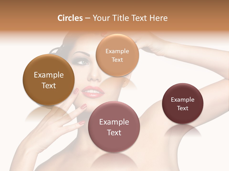 Red Manicure Eye Makeup Creative PowerPoint Template
