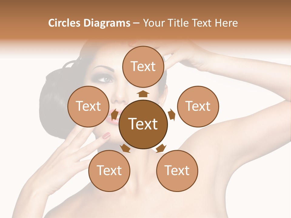 Red Manicure Eye Makeup Creative PowerPoint Template