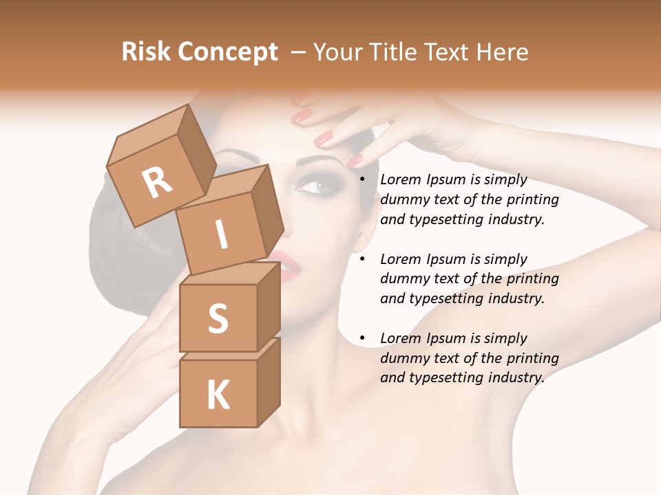 Red Manicure Eye Makeup Creative PowerPoint Template