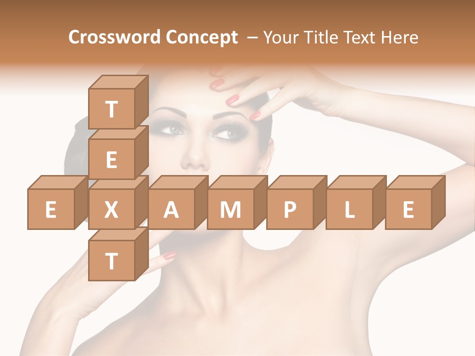 Red Manicure Eye Makeup Creative PowerPoint Template