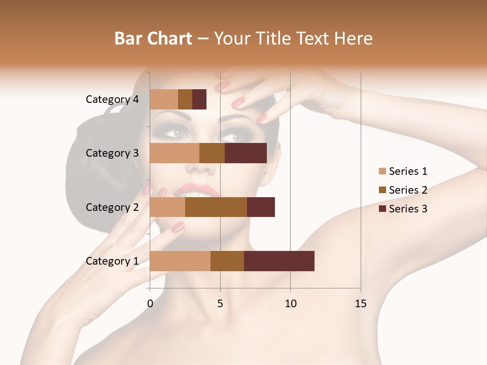 Red Manicure Eye Makeup Creative PowerPoint Template