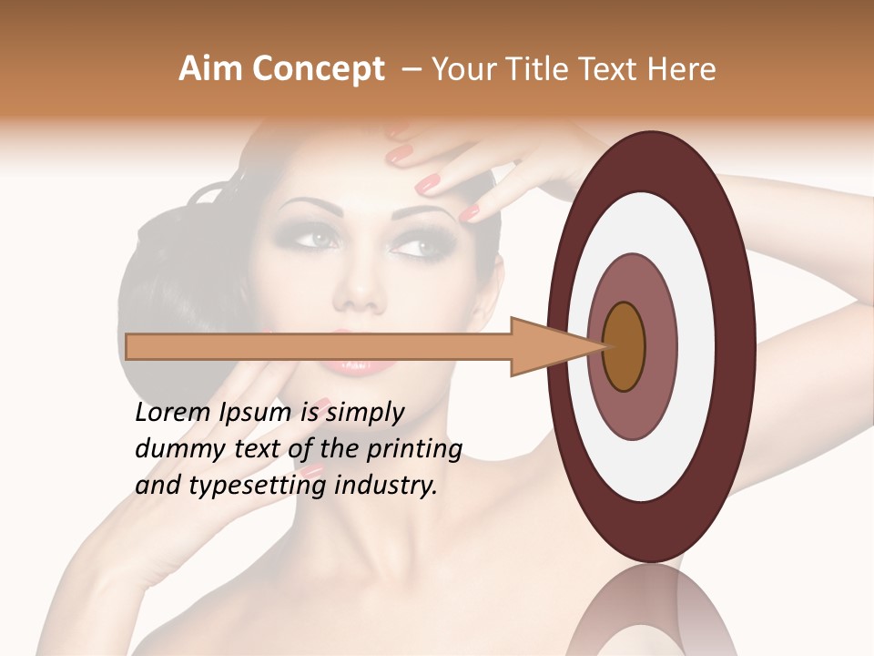 Red Manicure Eye Makeup Creative PowerPoint Template