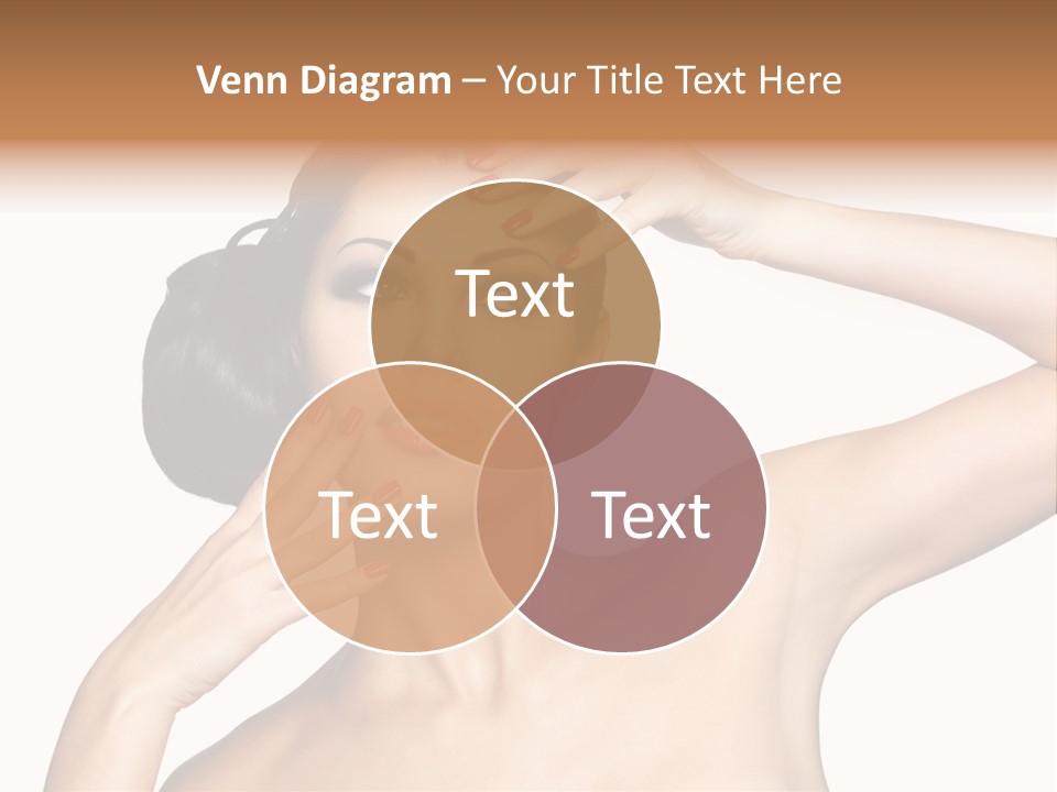 Red Manicure Eye Makeup Creative PowerPoint Template