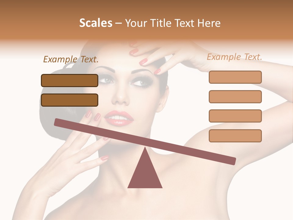 Red Manicure Eye Makeup Creative PowerPoint Template