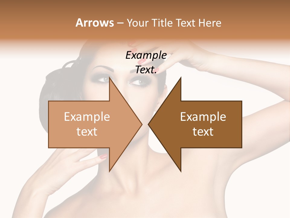 Red Manicure Eye Makeup Creative PowerPoint Template