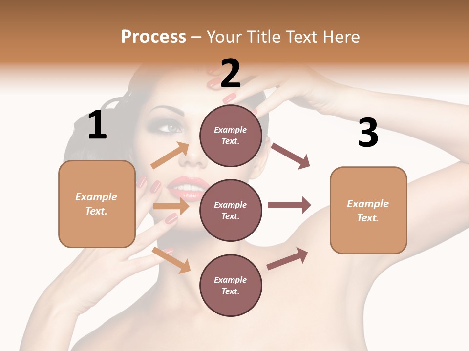 Red Manicure Eye Makeup Creative PowerPoint Template