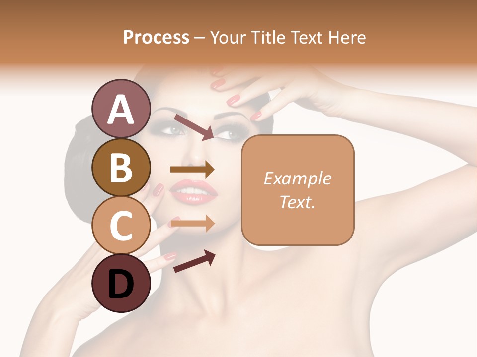 Red Manicure Eye Makeup Creative PowerPoint Template