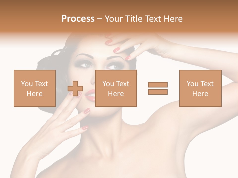 Red Manicure Eye Makeup Creative PowerPoint Template