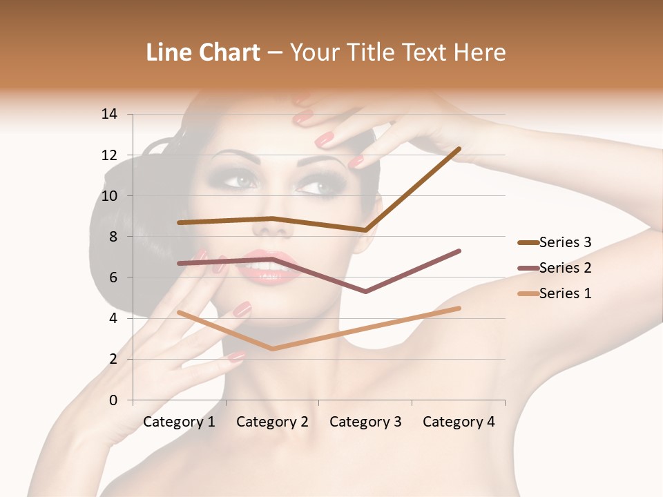 Red Manicure Eye Makeup Creative PowerPoint Template