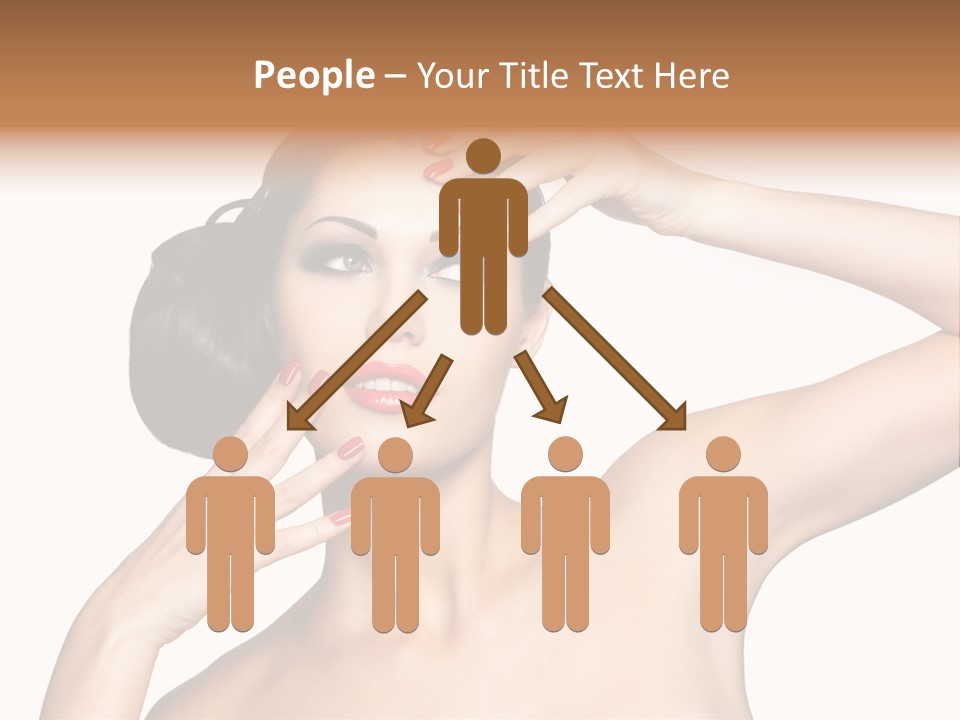 Red Manicure Eye Makeup Creative PowerPoint Template