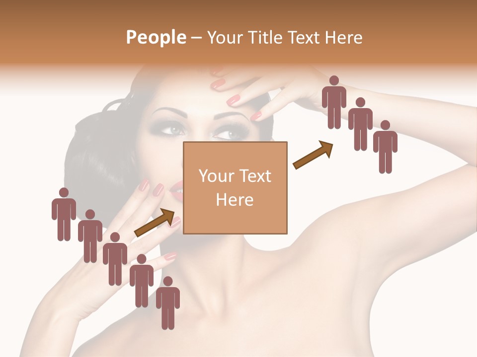 Red Manicure Eye Makeup Creative PowerPoint Template