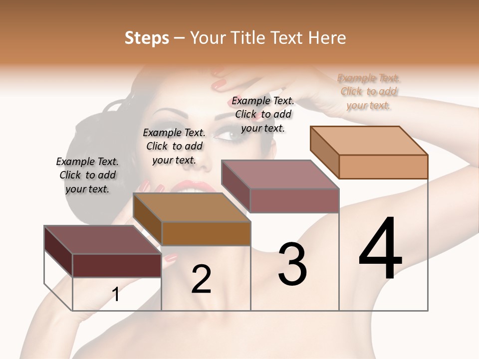 Red Manicure Eye Makeup Creative PowerPoint Template