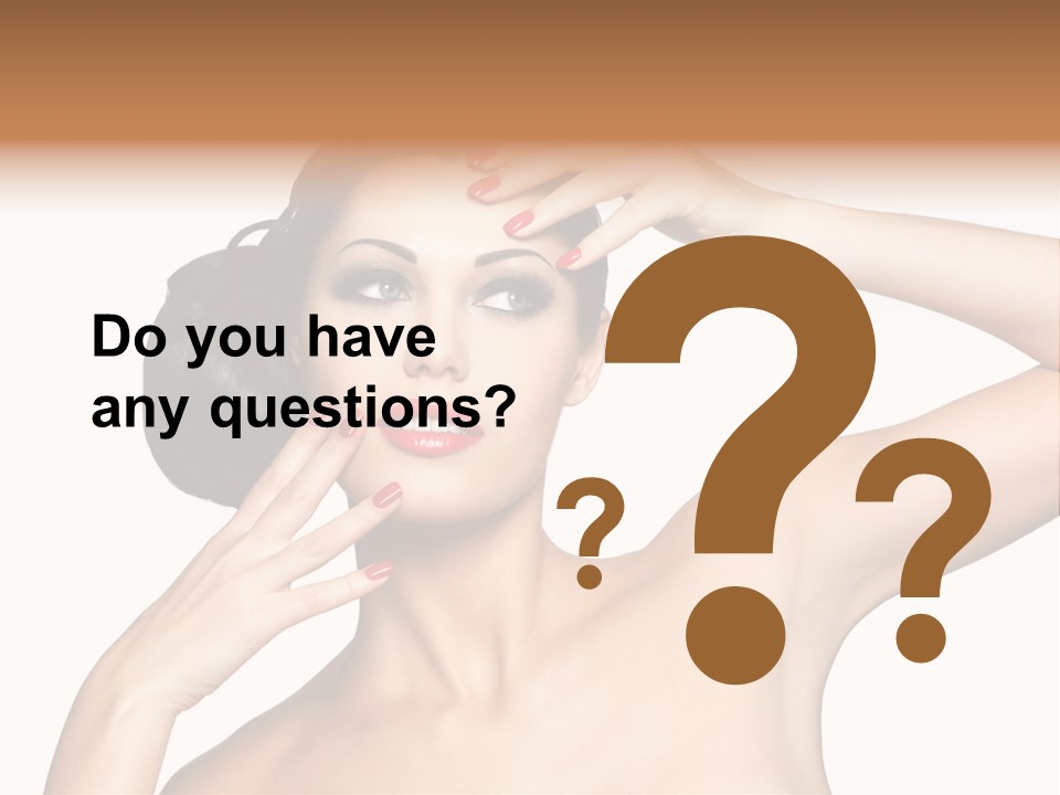 Red Manicure Eye Makeup Creative PowerPoint Template