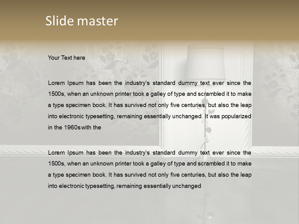 Lighting Room Black PowerPoint Template