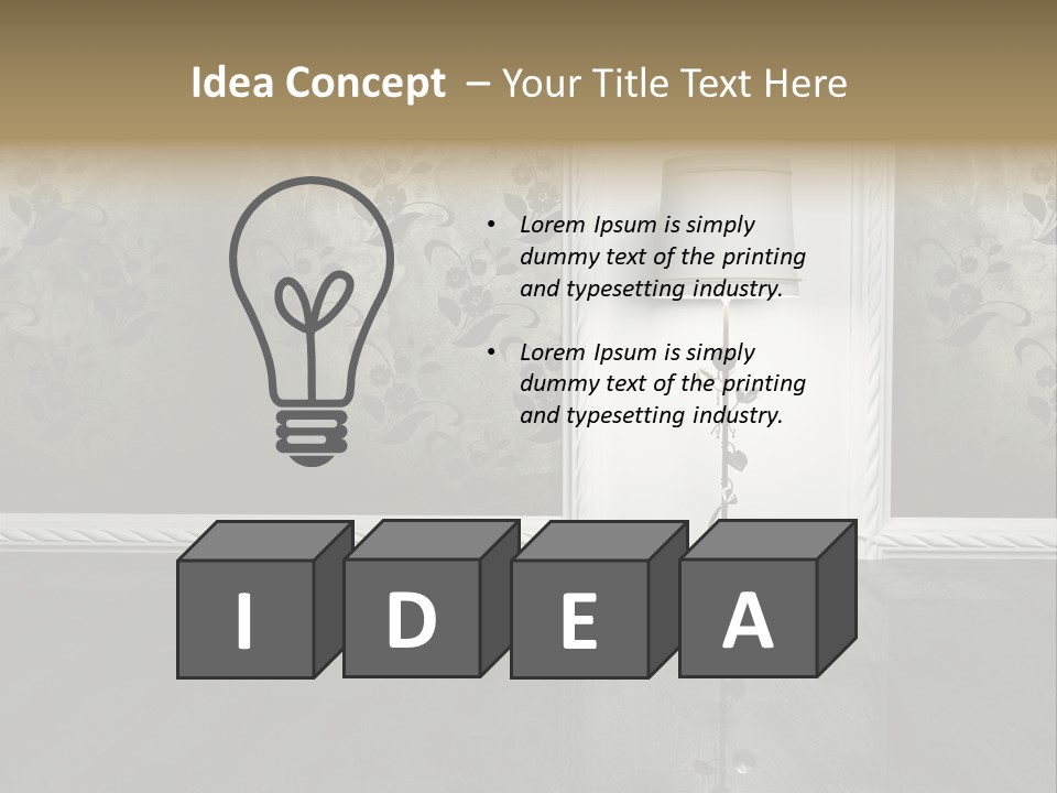 Lighting Room Black PowerPoint Template