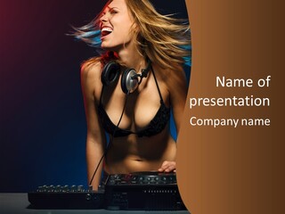 Caucasian Girl Excited PowerPoint Template