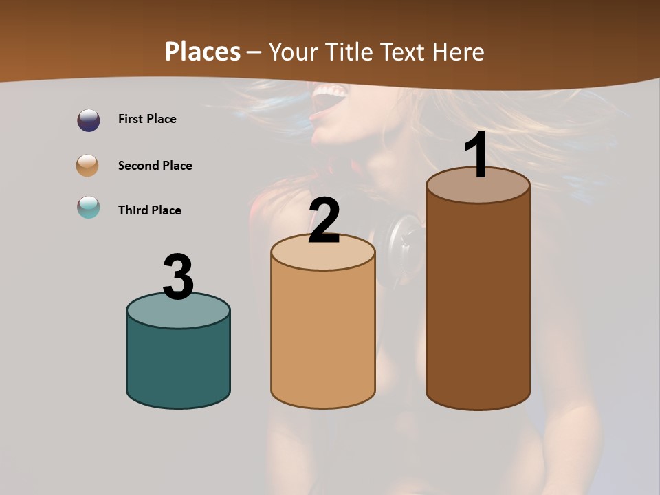 Caucasian Girl Excited PowerPoint Template