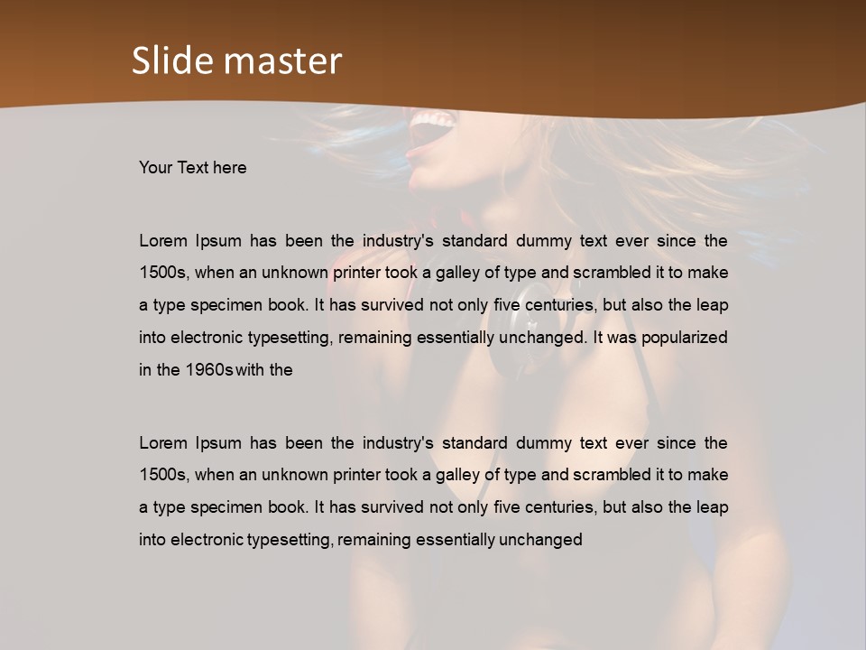 Caucasian Girl Excited PowerPoint Template