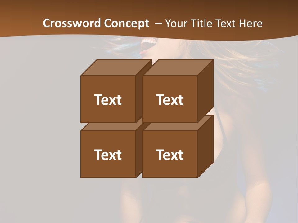 Caucasian Girl Excited PowerPoint Template