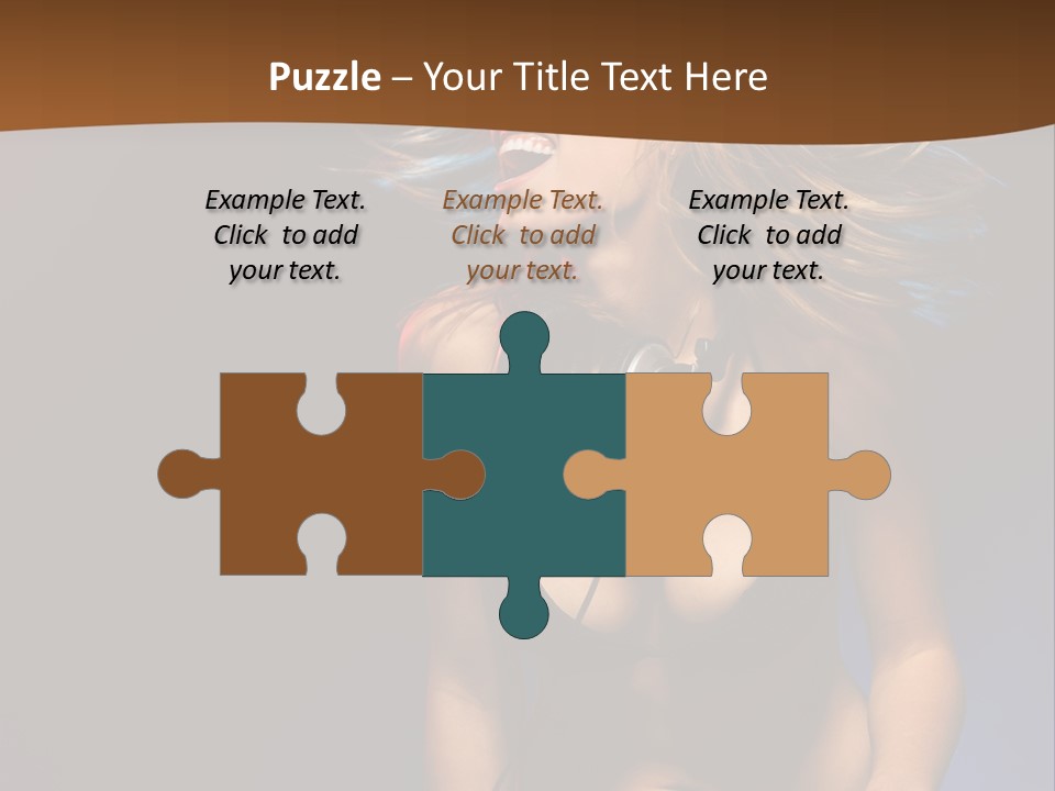 Caucasian Girl Excited PowerPoint Template