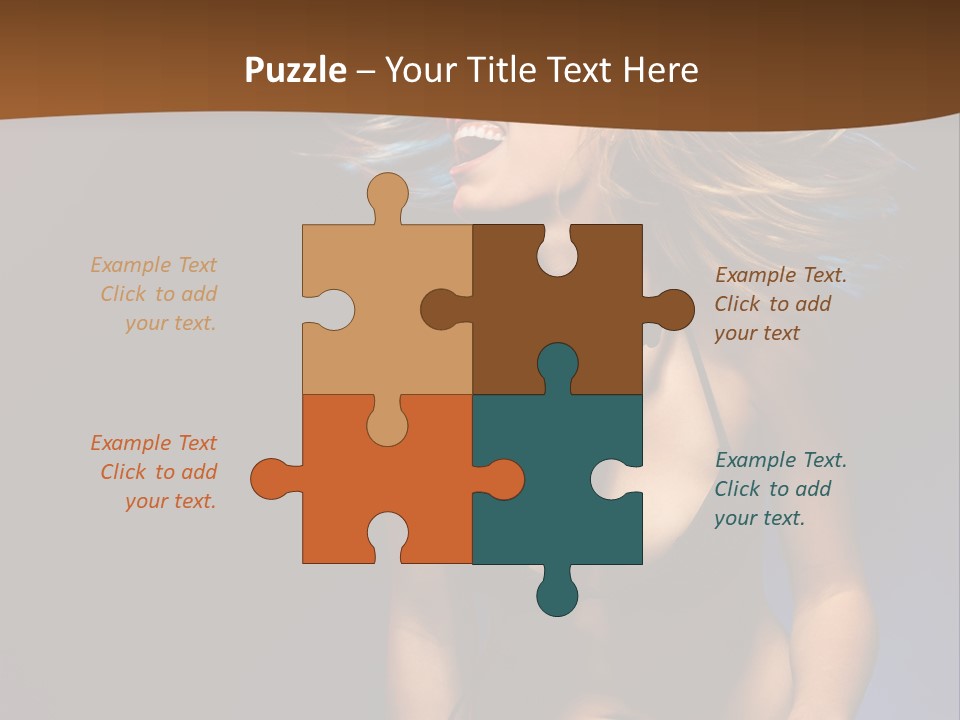 Caucasian Girl Excited PowerPoint Template