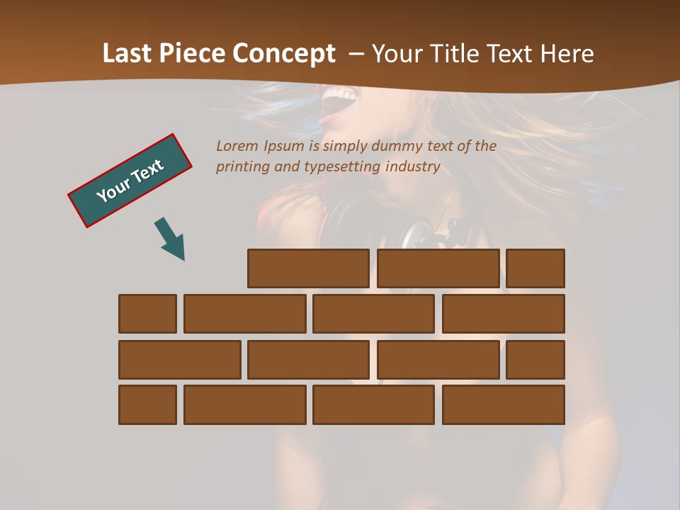 Caucasian Girl Excited PowerPoint Template