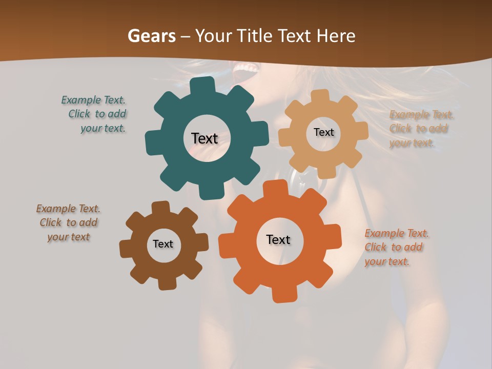 Caucasian Girl Excited PowerPoint Template