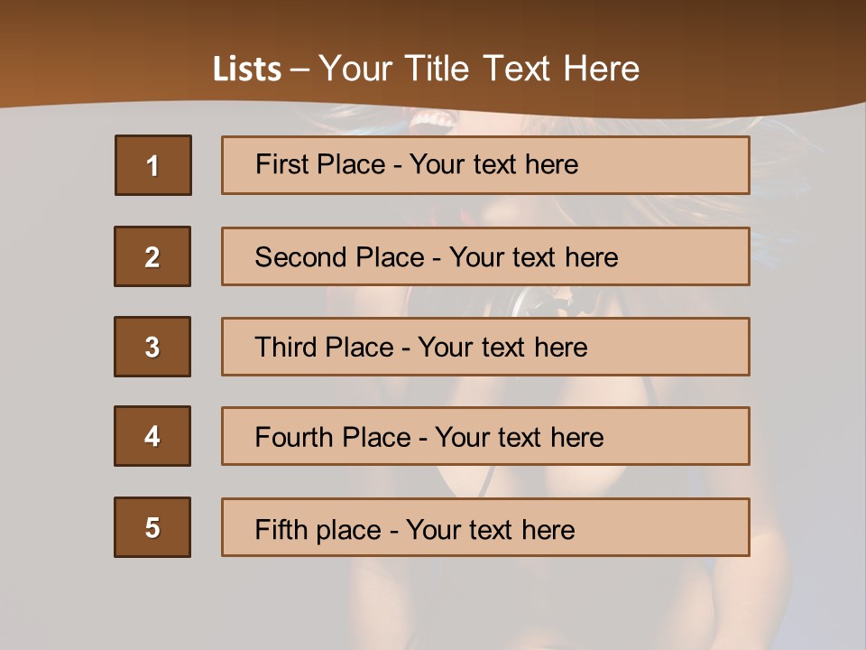 Caucasian Girl Excited PowerPoint Template