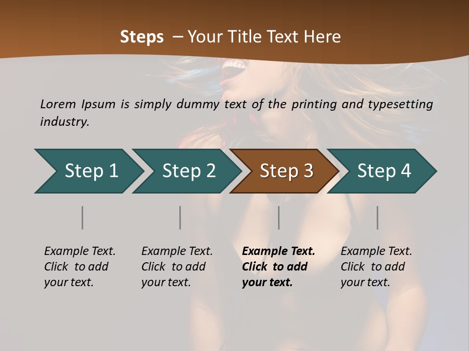 Caucasian Girl Excited PowerPoint Template