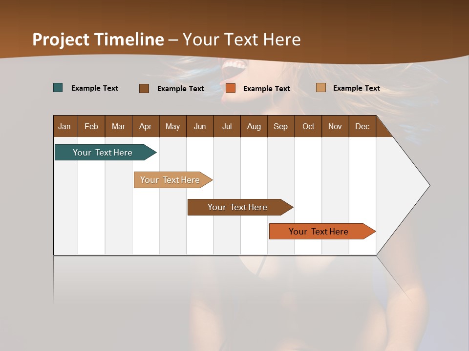 Caucasian Girl Excited PowerPoint Template