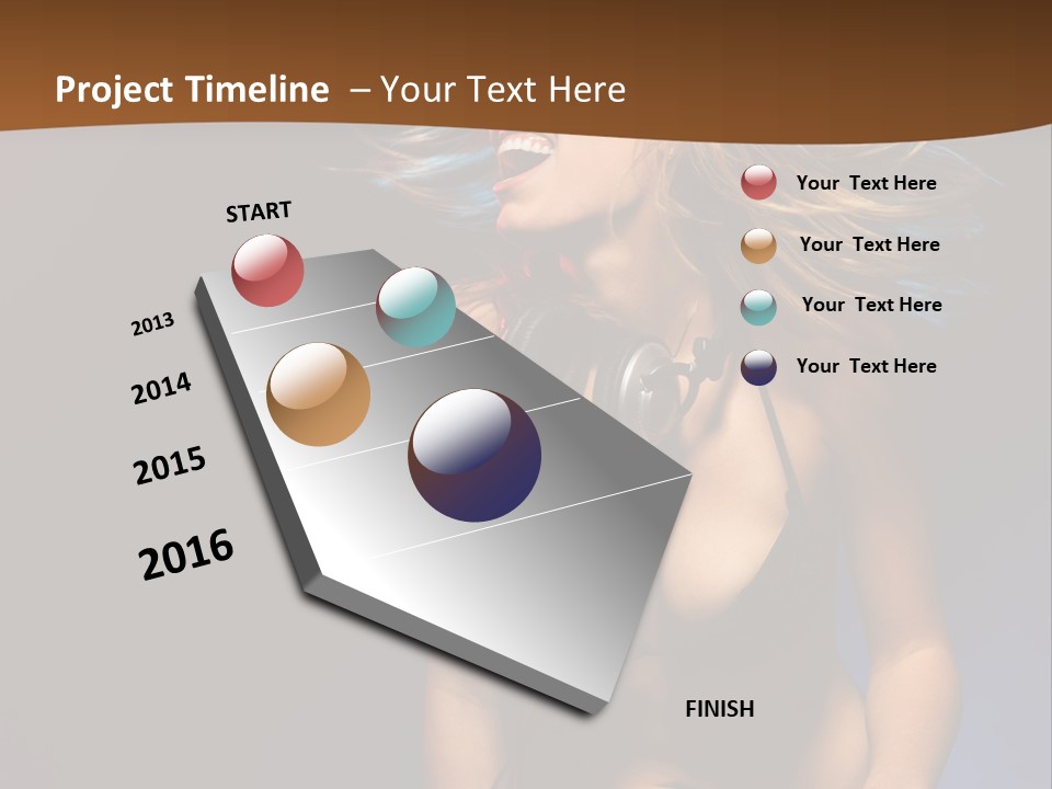 Caucasian Girl Excited PowerPoint Template