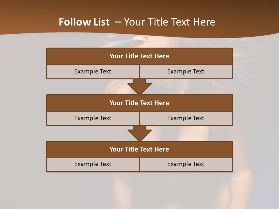 Caucasian Girl Excited PowerPoint Template