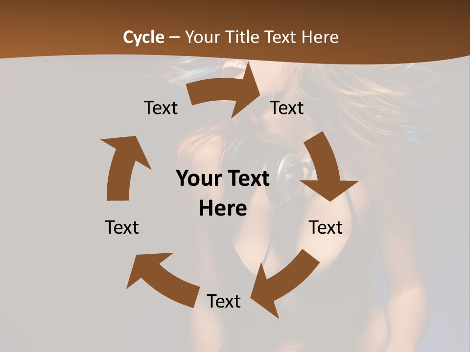 Caucasian Girl Excited PowerPoint Template